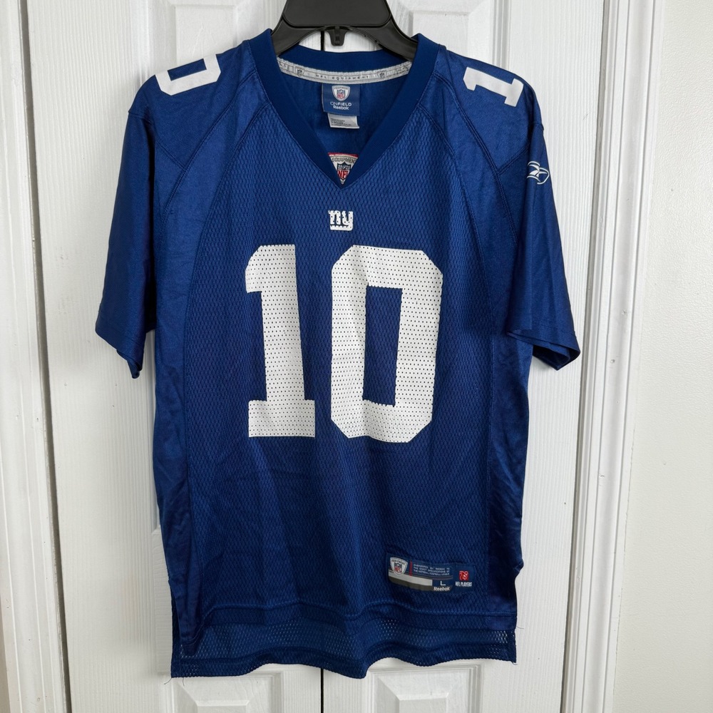 Reebok NFL New York Giants Eli Manning 10 Blue Youth Jersey Large 14-16